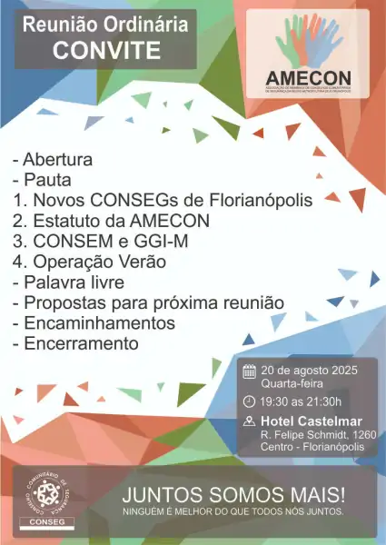 AMECOM realiza reunião ordinária nesta quarta-feira em Florianópolis 1