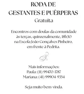 Leia mais sobre o artigo Rio Tavares oferece Roda de Gestantes e Puérperas gratuita com encontros quinzenais