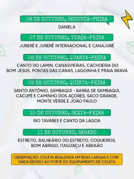 Florianópolis divulga agenda de coleta de resíduos verdes 3