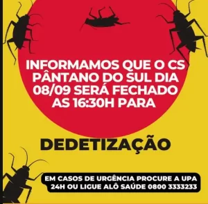 Leia mais sobre o artigo Centro de Saúde do Pântano do Sul terá atendimento encerrado mais cedo para dedetização