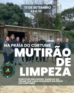 Leia mais sobre o artigo Comunidade realiza mutirão de limpeza na Praia do Curtume neste sábado