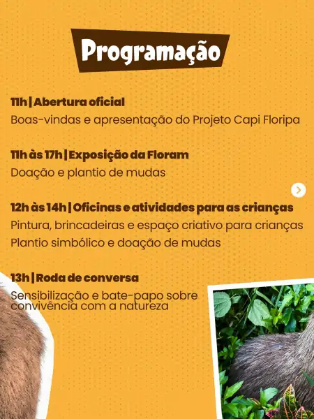 Estação Santa Mônica promove Dia da Capivara neste domingo 3