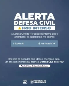 Leia mais sobre o artigo Frio deve marcar o amanhecer deste sábado em Florianópolis