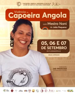Leia mais sobre o artigo Vivência de Capoeira Angola reúne Mestra Nani e João Pequeno no Ribeirão da Ilha