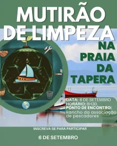 Leia mais sobre o artigo Praia da Tapera recebe novo Mutirão de Limpeza com o Projeto Pescando Lixo