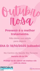 Leia mais sobre o artigo Centro de Saúde do Rio Tavares realiza programação especial do Outubro Rosa com dia inteiro de atividades voltadas à saúde da mulher