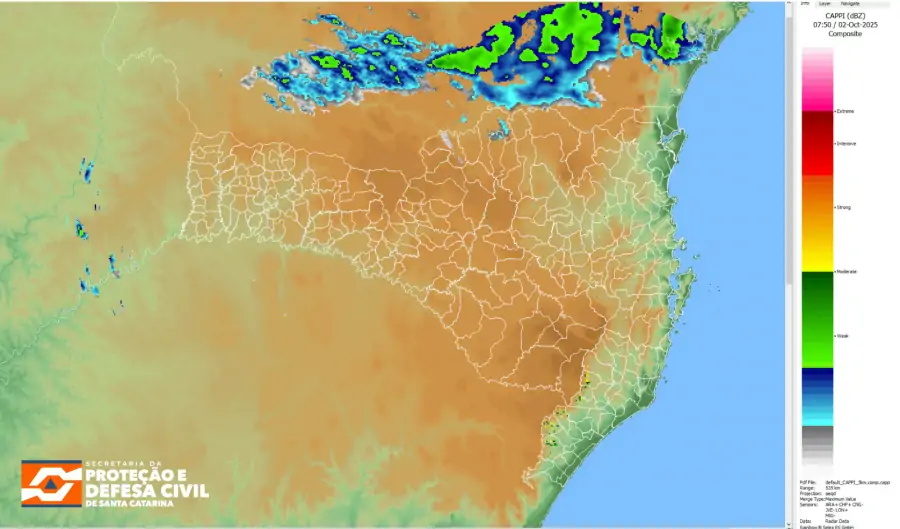Instabilidades avançam e elevam risco de temporais em Santa Catarina nesta quinta-feira 1