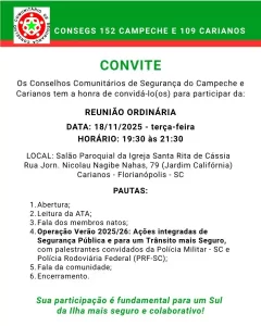 Leia mais sobre o artigo Conselhos de Segurança do Campeche e Carianos promovem reunião conjunta sobre Operação Verão e ações integradas