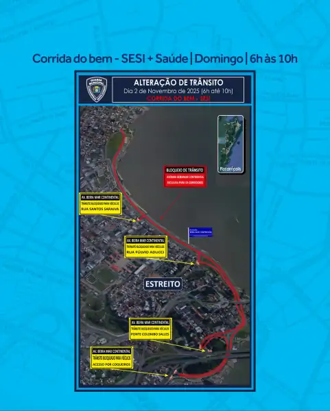 Maratona e Feriado de Finados alteram o trânsito neste fim de semana em Florianópolis 4