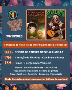 Cineclube do Campeche encerra 2025 com programação especial ao ar livre na Rua do Farol 12