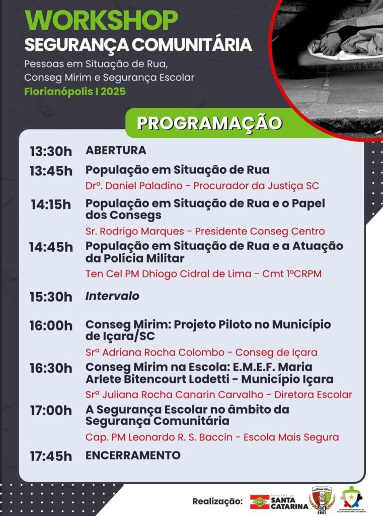 Florianópolis receberá Workshop Catarinense sobre Segurança Comunitária 2025 2