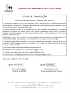Associação de Moradores Santos Dumont convoca moradores para Assembleia e eleição da nova diretoria 5