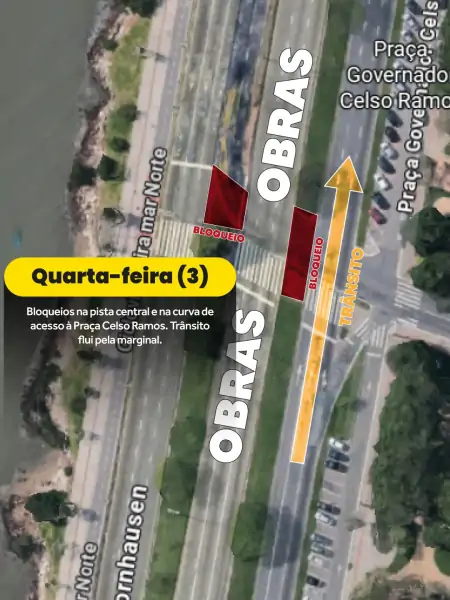 Atenção para Bloqueios na Beira-mar Norte para obras de recapeamento 2