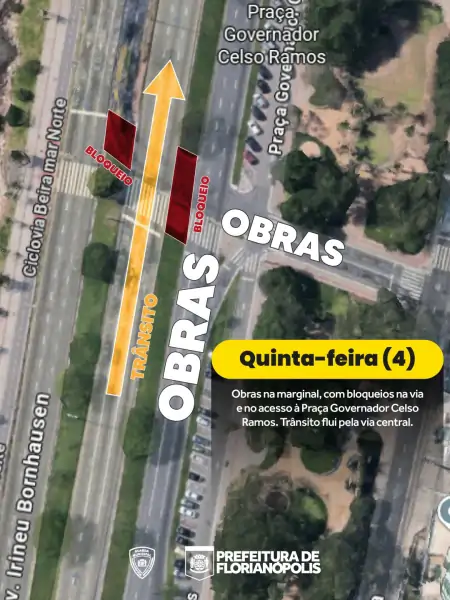 Atenção para Bloqueios na Beira-mar Norte para obras de recapeamento 3
