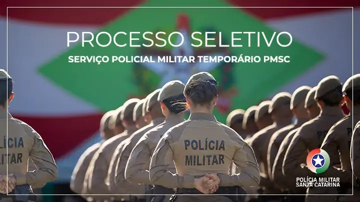 Inscrições abertas para o processo seletivo de policial militar temporário da PMSC 1