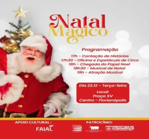 Leia mais sobre o artigo Natal Mágico apresenta espetáculo gratuito no Centro nesta terça-feira (23/12)