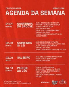 Céu de Floripa divulga agenda da semana com groove, hip hop, salsa e pagode na Lagoa da Conceição 7