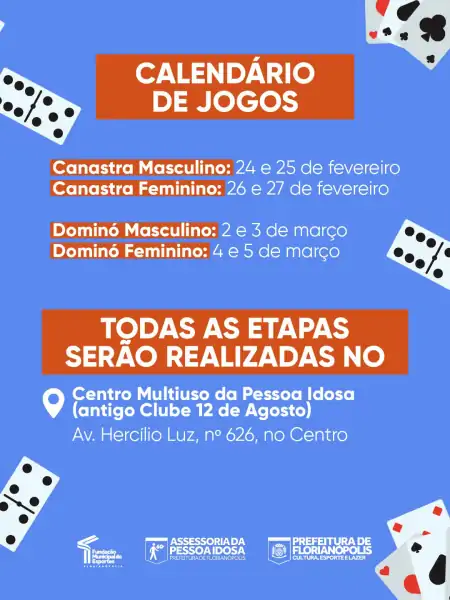 Florianópolis abre inscrições gratuitas para os Jogos da 3ª Idade com canastra e dominó 2