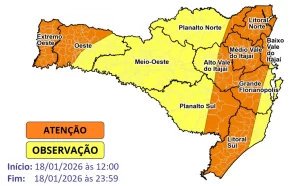 Leia mais sobre o artigo Temporais com chuva intensa entre a tarde e noite de domingo (18)