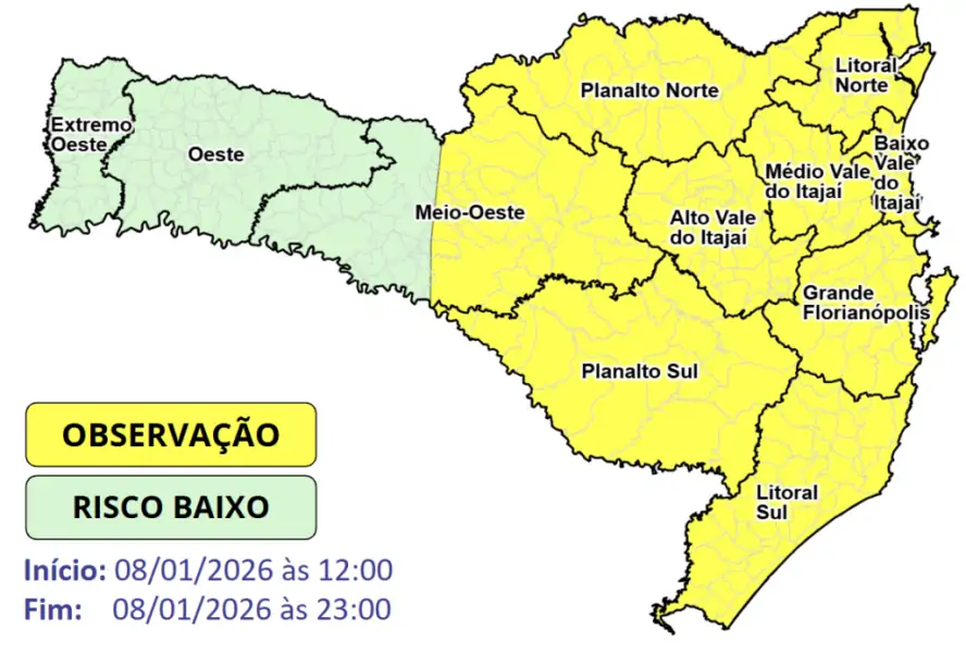 Temporais isolados entre a tarde e a noite de quinta-feira (08) 1