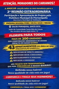 AMOCAR convoca reunião aberta para debater projeto habitacional no Carianos 18