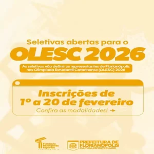 Leia mais sobre o artigo Inscrições abertas para as seletivas dos Joguinhos Abertos de Santa Catarina 2026