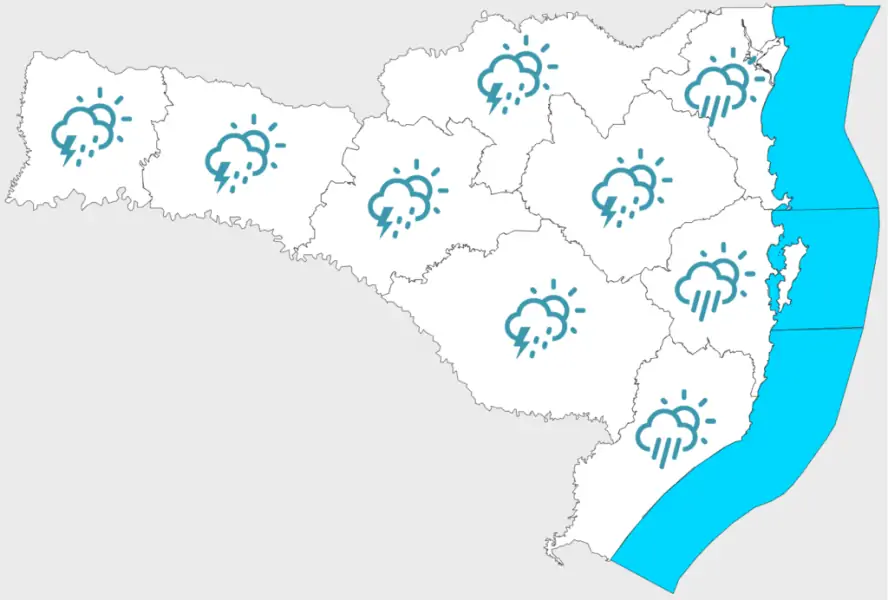 Terça-feira poderá ter chuva forte no litoral 1