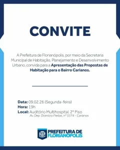 Leia mais sobre o artigo Prefeitura convida comunidade do Carianos para apresentação de proposta habitacional