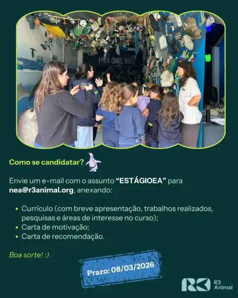 Associação R3 Animal abre vaga de estágio em educação ambiental em Parque Estadual do Rio Vermelho 3