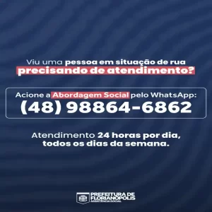 Leia mais sobre o artigo Contato de Abordagem Social via WhatsApp atende 24 horas em Florianópolis