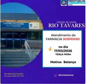 Leia mais sobre o artigo Farmácia do Centro de Saúde do Rio Tavares terá atendimento suspenso na terça-feira (17)