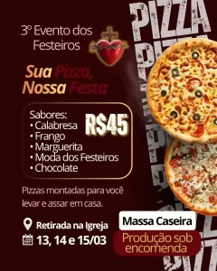 Leia mais sobre o artigo Festeiros do Sagrado Coração de Jesus promovem ação Nossa Pizza, Nossa Festa no Sul da Ilha