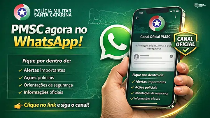 PMSC lança canal oficial no WhatsApp para divulgar serviços e notícias 1