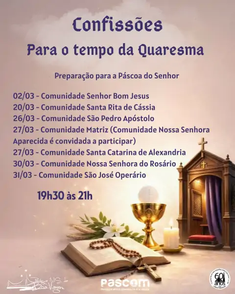 Paróquia Nossa Senhora da Boa Viagem divulga calendário de confissões para o tempo da Quaresma 1