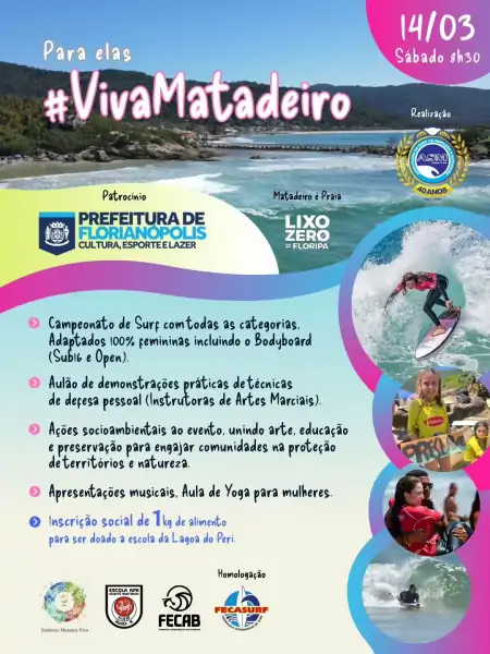 Viva Matadeiro para Elas! Evento celebra protagonismo feminino com surf, cultura e ações socioambientais na Praia do Matadeiro 1