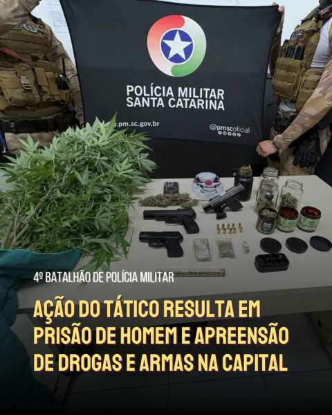 Homem é preso com arma, drogas e estufa de cultivo no Carianos 2