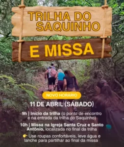 Trilha e celebração religiosa marcam encontro na Comunidade Santa Cruz e Santo Antônio, no Saquinho 17