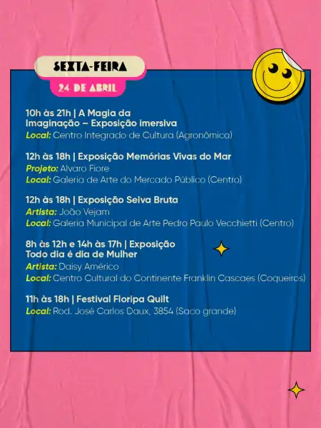 Agenda Cultural movimenta Florianópolis com atrações gratuitas e eventos em diversos bairros neste fim de semana 3