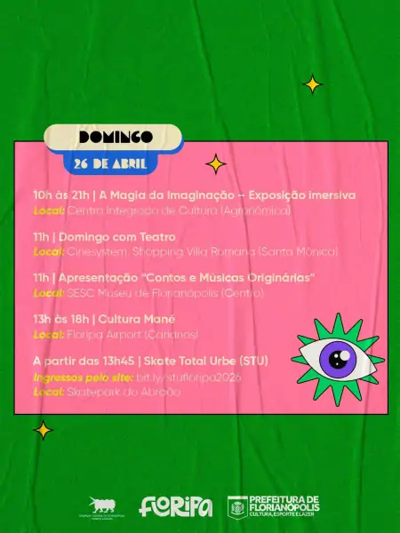 Agenda Cultural movimenta Florianópolis com atrações gratuitas e eventos em diversos bairros neste fim de semana 2