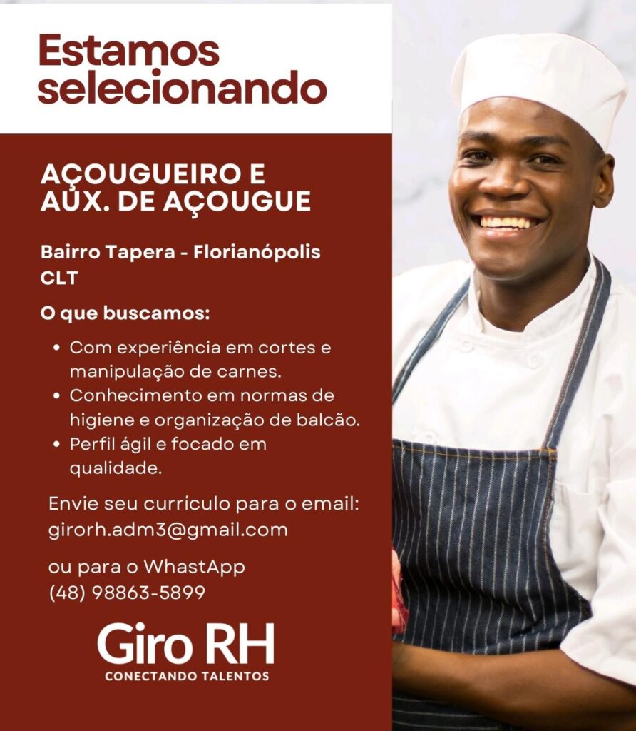 Açougueiro e Auxiliar de Açougue – Tapera 1