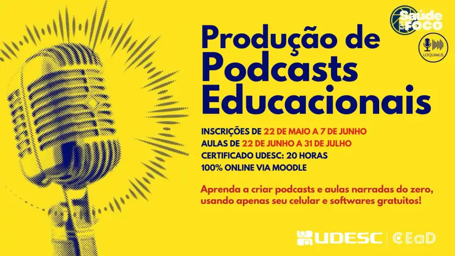 Udesc abre inscrição para curso básico online sobre produção de podcasts educacionais 1 Udesc abre inscrição para curso básico online sobre produção de podcasts educacionais 1