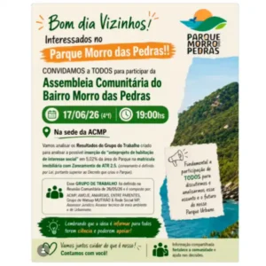 Leia mais sobre o artigo Assembleia Comunitária vai debater futuro do Parque Morro das Pedras na quarta-feira