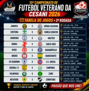 Campeonato Veterano da CESANI 2026 realiza segunda rodada neste fim de semana 5