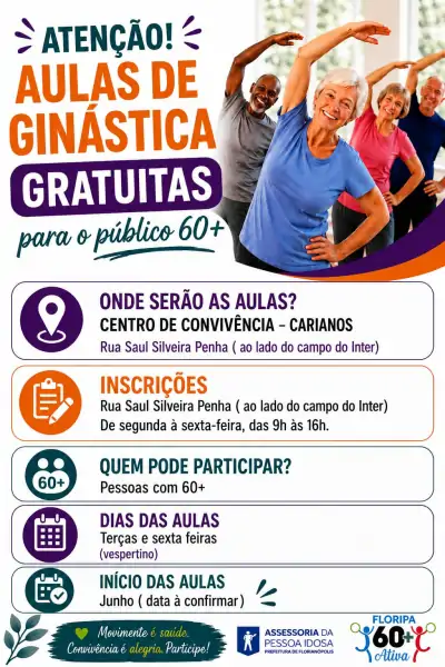 Centro de Convivência do Carianos abre inscrições para aulas gratuitas de ginástica voltadas ao público 60+ 1