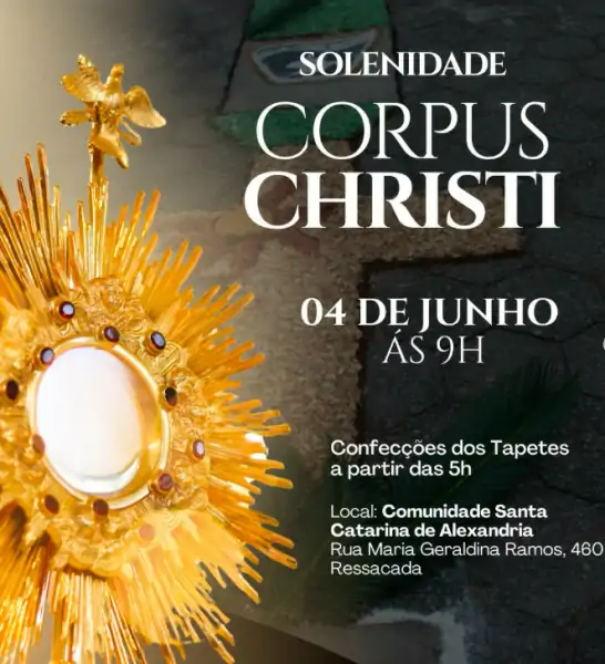 Comunidade Santa Catarina de Alexandria celebra Corpus Christi com missa, confecção de tapetes e café partilhado 1