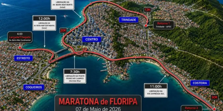 Maratona Internacional altera trânsito em Florianópolis neste domingo 1 Maratona Internacional altera trânsito em Florianópolis neste domingo 1