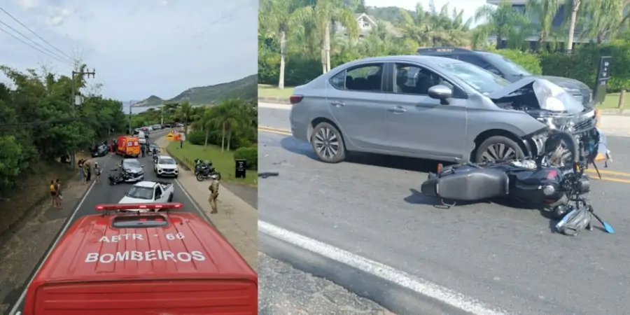 Motociclista morre após colisão frontal na SC-406 1 Motociclista morre após colisão frontal na SC-406 1