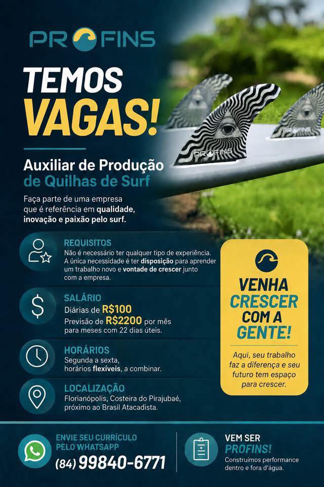 AUXILIAR DE PRODUÇÃO DE QUILHAS DE SURF