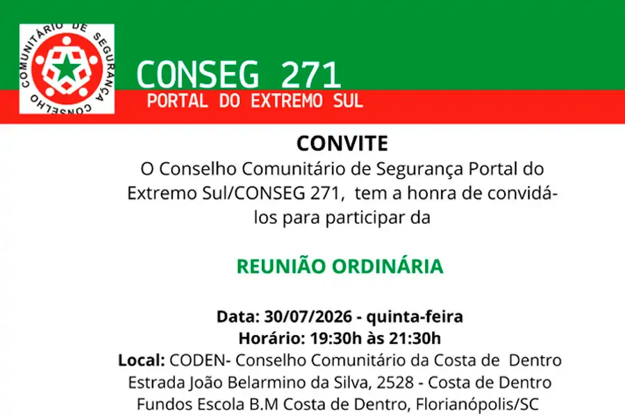 CONSEG Portal do Extremo Sul realiza reunião ordinária nesta quinta-feira em Florianópolis 1