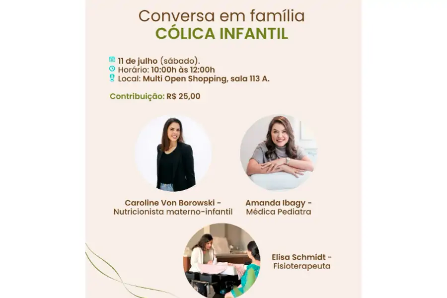 Especialistas promovem encontro sobre cólica infantil no Multi Open Shopping 1 Especialistas promovem encontro sobre cólica infantil no Multi Open Shopping 1
